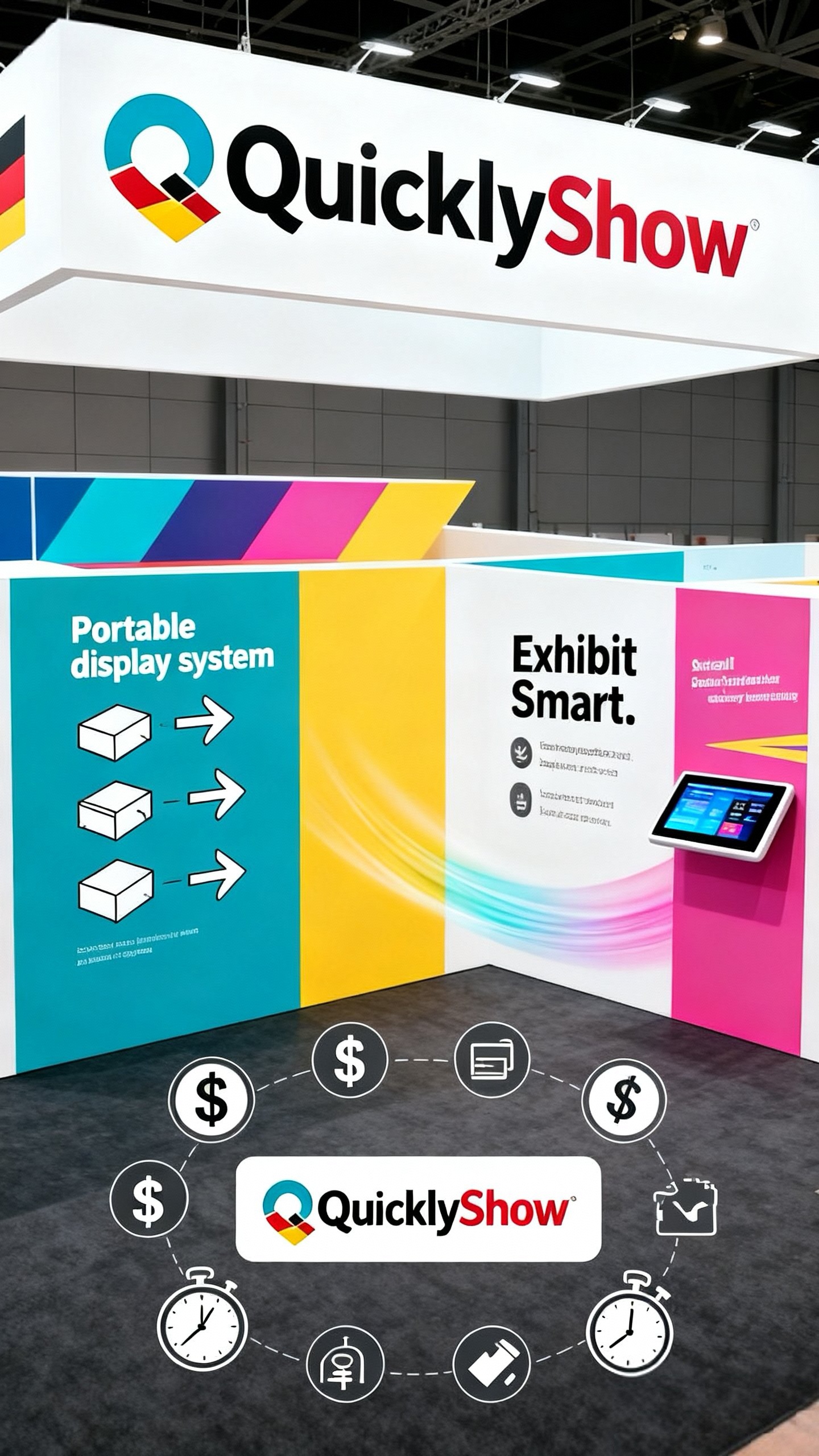 Portable booth kit prepared as a reusable display system