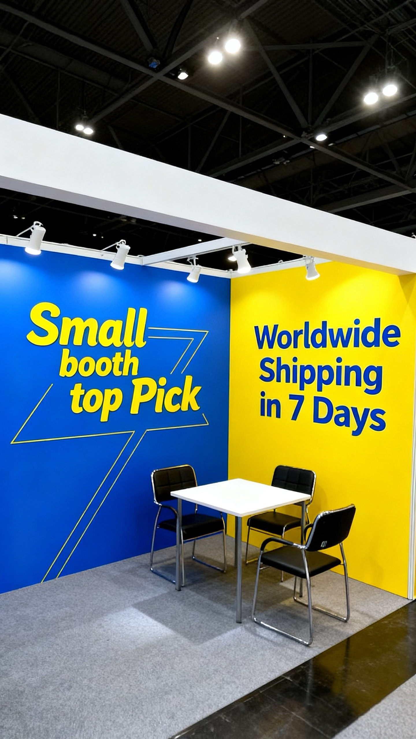 Portable trade show booth for a small exhibition space