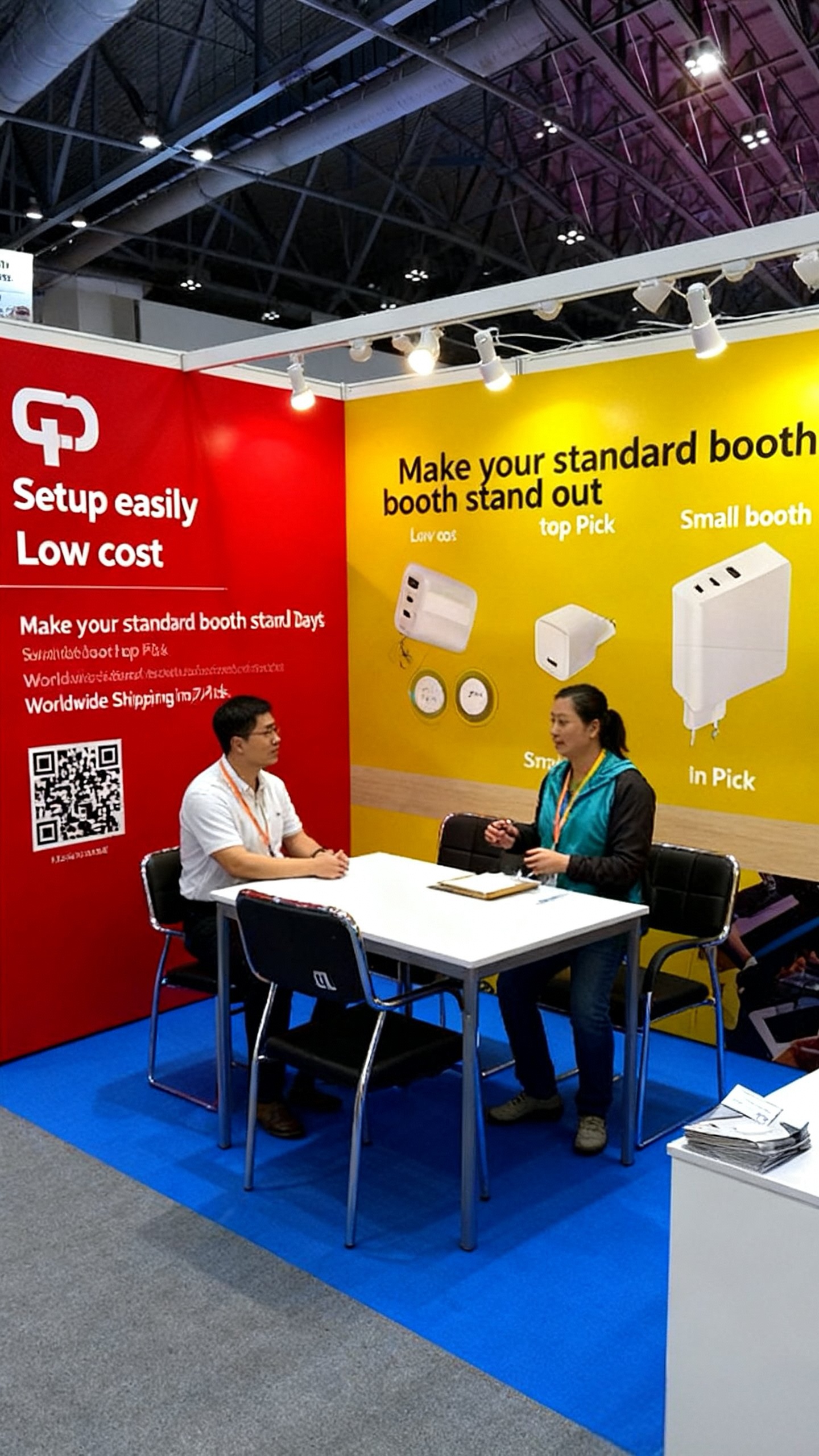 Reusable modular booth with replaceable fabric graphics
