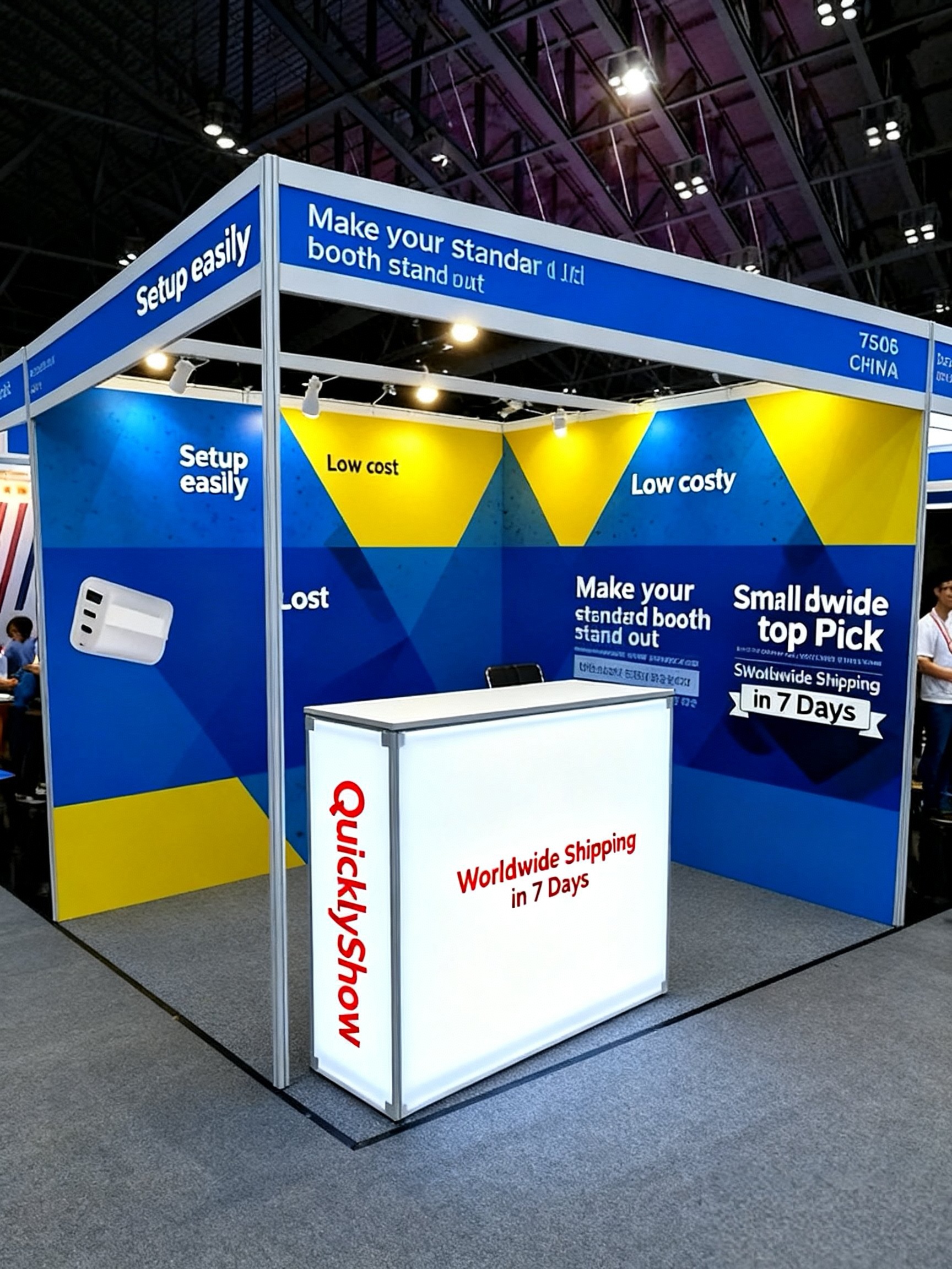 Easy-carry lightweight trade show display for repeated events