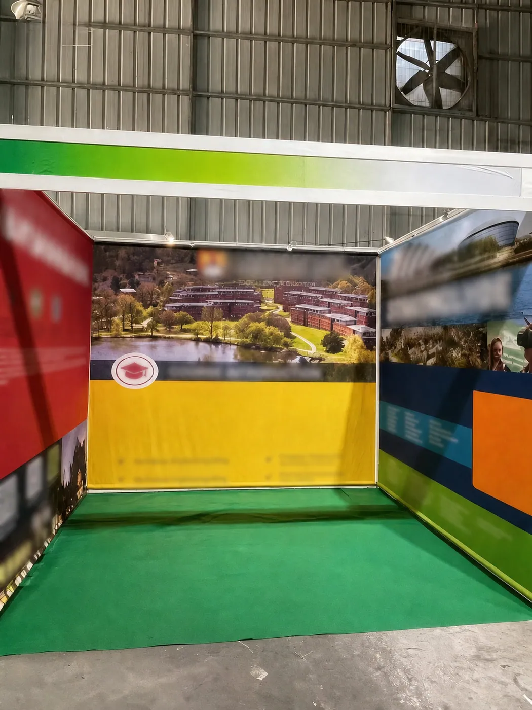 Completed 3x3m portable fabric display before optional LED accessories